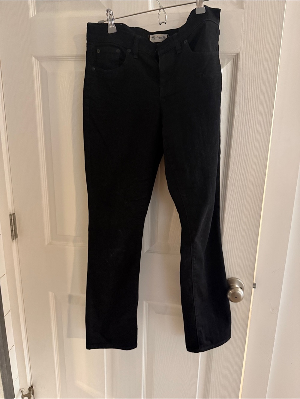Madewell Black Slim Boyjean Straight-Leg Jeans